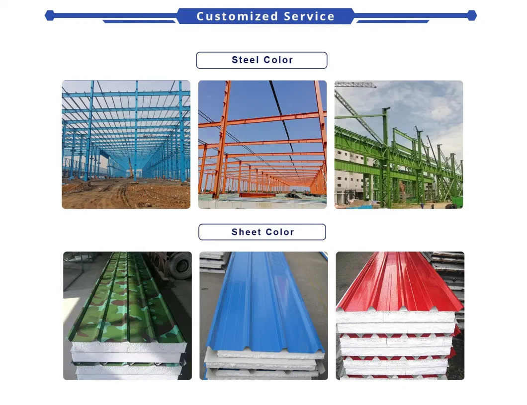 Prefab Steel Warehouse/Workshop/Hangar/Poultry House/Hall Building Metal Frame Building Prefabricated Steel Structure